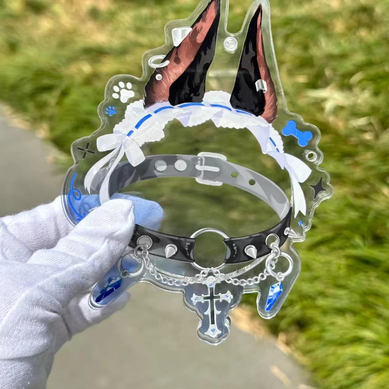 

Acrylic Badge Storage Box 58MM Cute Cat Ears Dog Ear Badge Decorative Storage Display Box Card Creative New Photo Storage Card