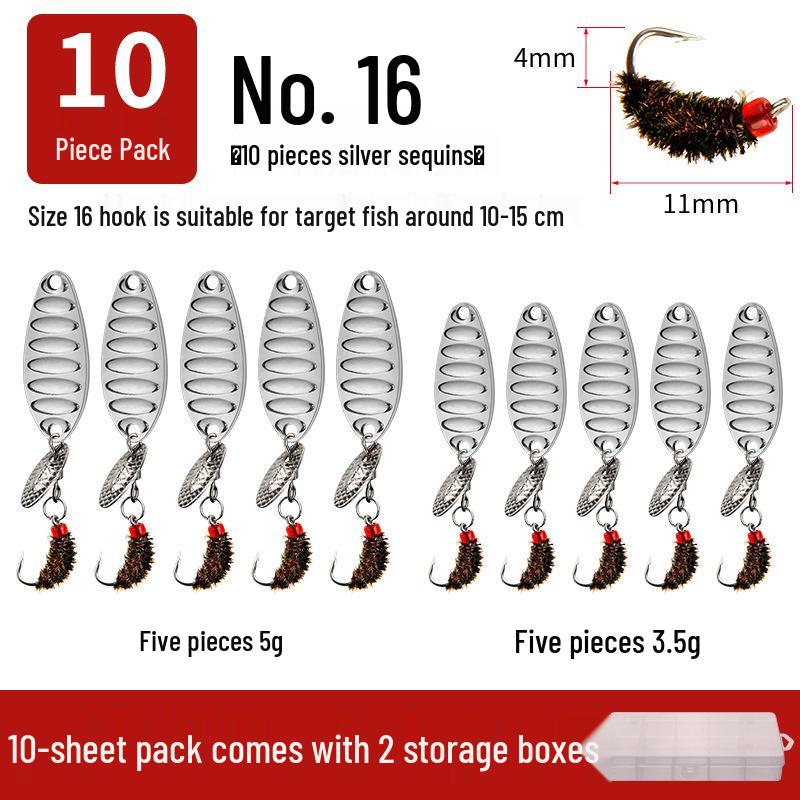 Modified Fly Fishing Hooks: Flat Vibration Spinner, Dragon Scale Micro Lures for Mandarin Fish & Crucian Carp