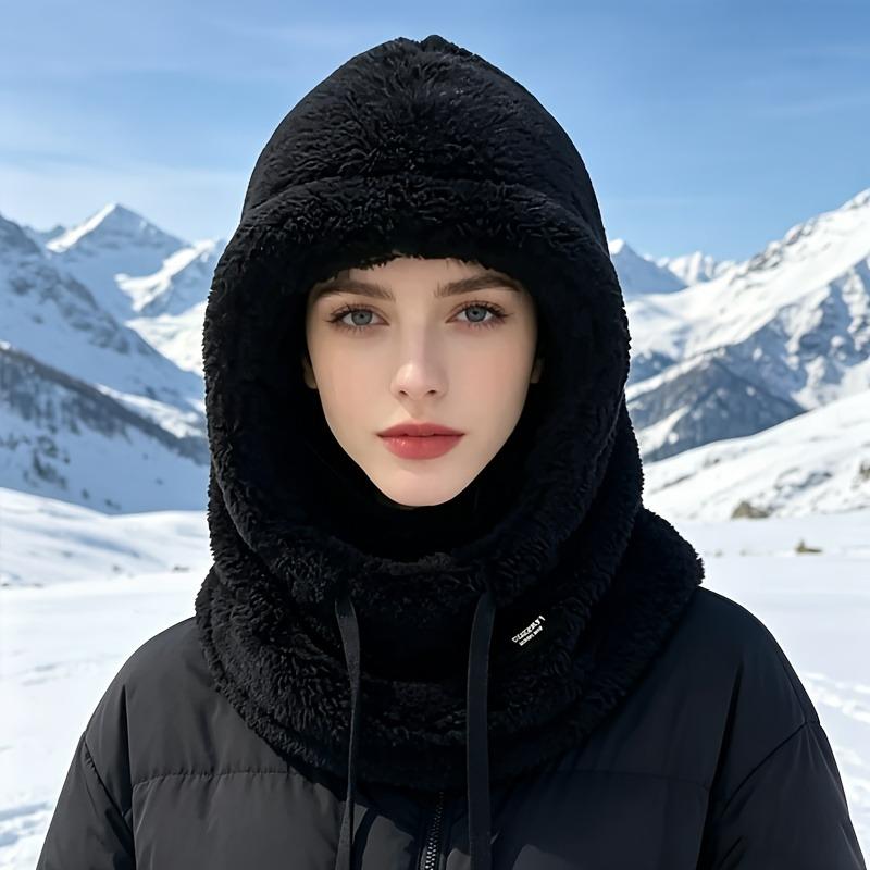 1pc Women'S Winter Balaclava Hats - Elastic Drawstring Closure, One-Piece Design, Lightweight Warm, Soft Material