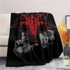 1PC Satan Print FlAannel Blanket, High quality Comfortable for All Seasons, Home Decor, Warmth and Comfort