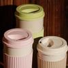 Reusable Coffee Tea  Cup Wheat Straw Mug Coffee Cup With Lid Home Outdoor Water Bottle