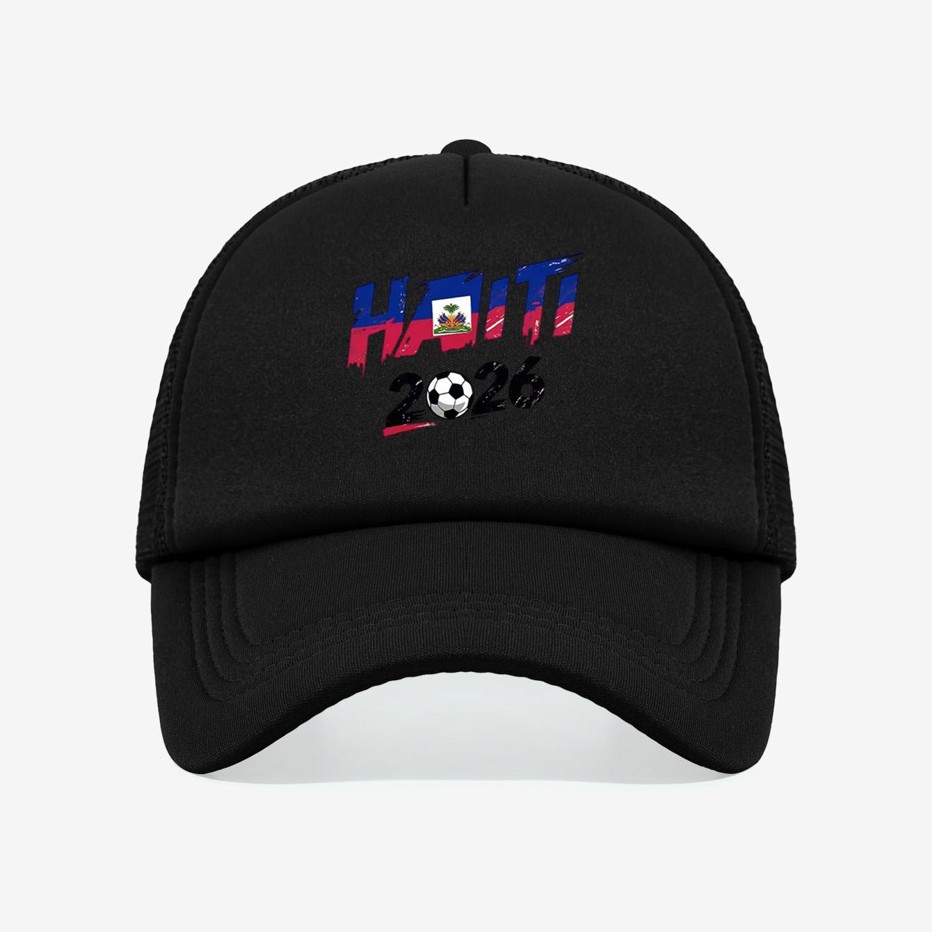

1PC street trend leader HAITI 2026 mesh hat, breathable head circumference adjustable, niche collision free style чорний