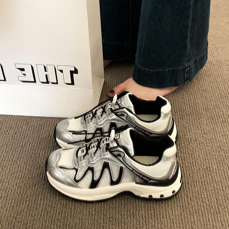 

Forrest Gump shoes children 2025 new summer thin breathable mesh shoes comfortable mesh casual sports running shoes 40 серебряный серый