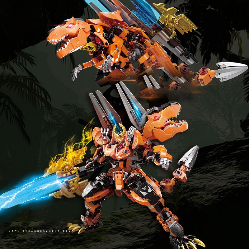 F5-A0009 Mecha Series 2-In-1 No Need To Disassemble Mecha Morphing Mecha Boys And Children Birthday Building Blocks