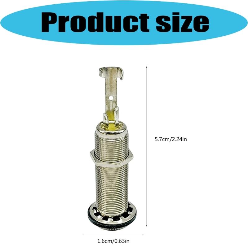 Multifunctional Electric Guitar and Bass 6.35mm Jacks Socket Alloy Texture Suitable for Clear Signal Transmission