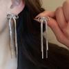 Exquisit Zircon Bowknot Tassel Earrings for Women Lady Europea and America Style Classic Long Dangle Earrings Jewelry Wholesale