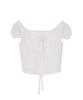 HIGH SCHOOL DISCO Flower Embroidered Crop Blouse White