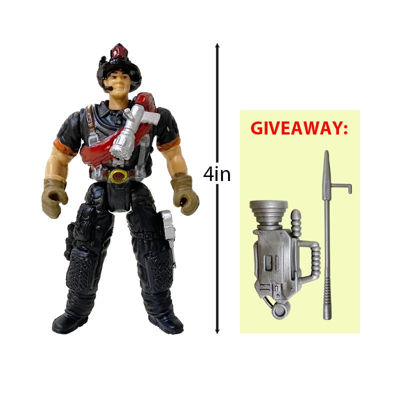 4 Zoll Feuerwehrleute Feuerwehrmann Actionfiguren Arbeiter Männer Soldat Spielset Modell Spielzeug Figur Werkzeug für Kinder Jungen Kind Weihnachtsgeschenk