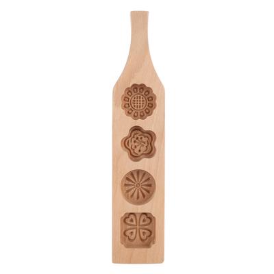 Moon Cake Mold Wood Pastry Mold Making Mung Bean Cake Ice Skin Baking Tools(2#)