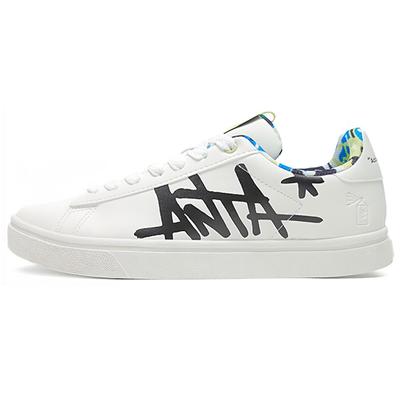 Lifestyle Series Fabric Synthetic Leather Comfortable Non-Slip Wear-Resistant Low-Top Skate Shoes Men Sneakers Ivory-White 91818000-8