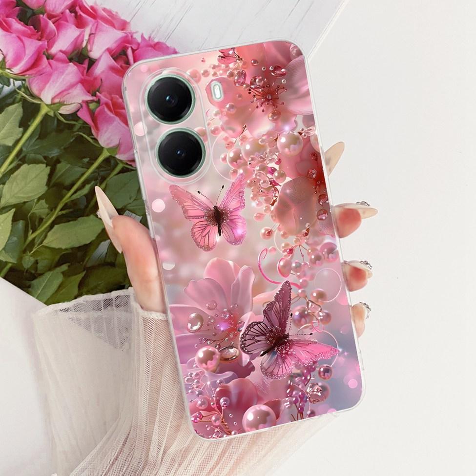 Clear For Xiaomi Poco X7 Pro Case Cover Cute Cat Fashion Butterfly Funny Painted Casing For Poco X7Pro 2412DPC0AI 2412DPC0AG
