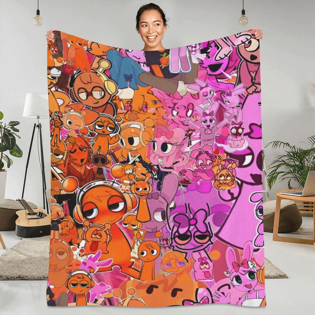 Sprunki Incredibox Game Blankets Airplane Travel Flannel Throw Blanket For Outdoor Warm Soft Design Quality Bedspread Gift