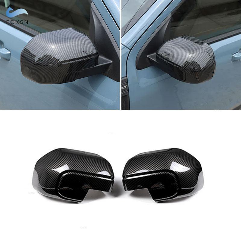 ABS Carbon Fiber Texture Car-styling Exterior Side Rearview Mirror Cap Cover Trim For Ford Maverick