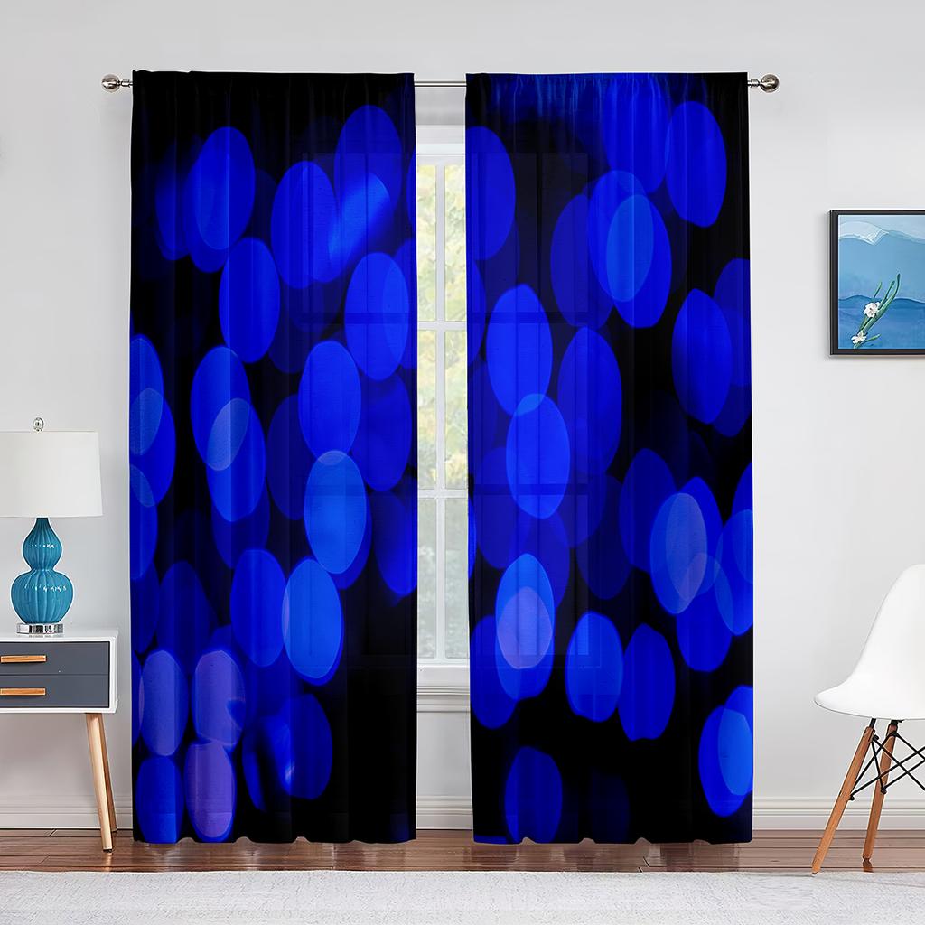 Bruna Cirklar Prickar Mönster Tyll Fönstergardiner för Vardagsrum Sovrum Modernt Kök Skira Voile Gardiner Draperier Dekoration