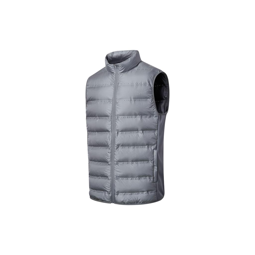 SAUCONY Solid Color Casual Zip Collar Vest Men Vests Light-Gray SC2249115A-MT06