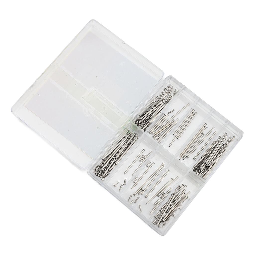100 Sets Stainless Steel Watch Pins Friction Strap Pressure Bars with Rivet Ends Watch Repair Tools Size 12mm To 26mm