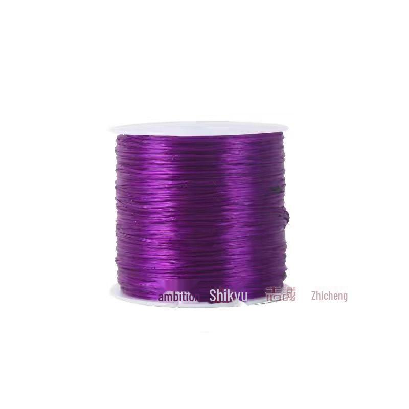 Elastic Crystal Agate Jade Bracelet Cord - 50m Non-Fade Roll, Flat Bead Design