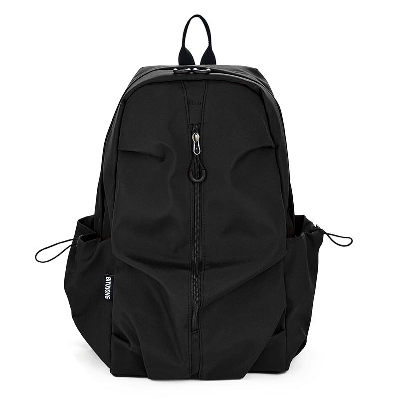 

Women s Backpack Junior High School Student Schoolbag Student Solid Color Large Capacity Backpack чёрный