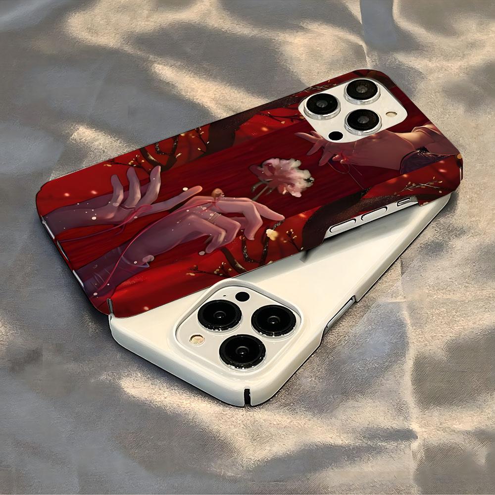 Tian Guan Ci Fu Phone Case Luxury For IPhone 16 15 14 13 12 11 Plus Pro Max Mini Glossy HD Hard Film Shell Cover