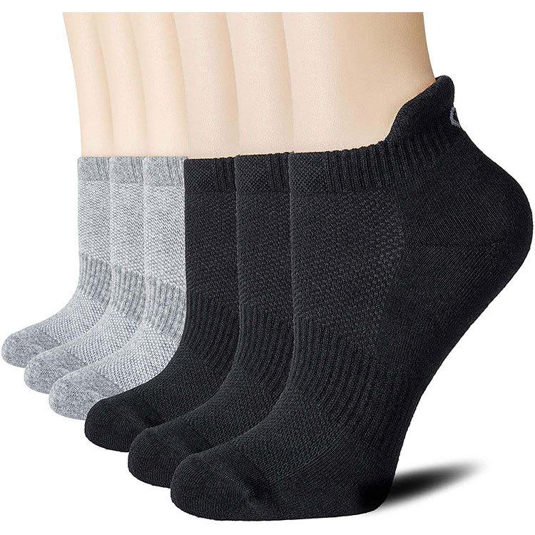 6-Pack Athletic Ankle Socks Men Women Heel Tab Non-slip Breathable Mesh Sports Socks