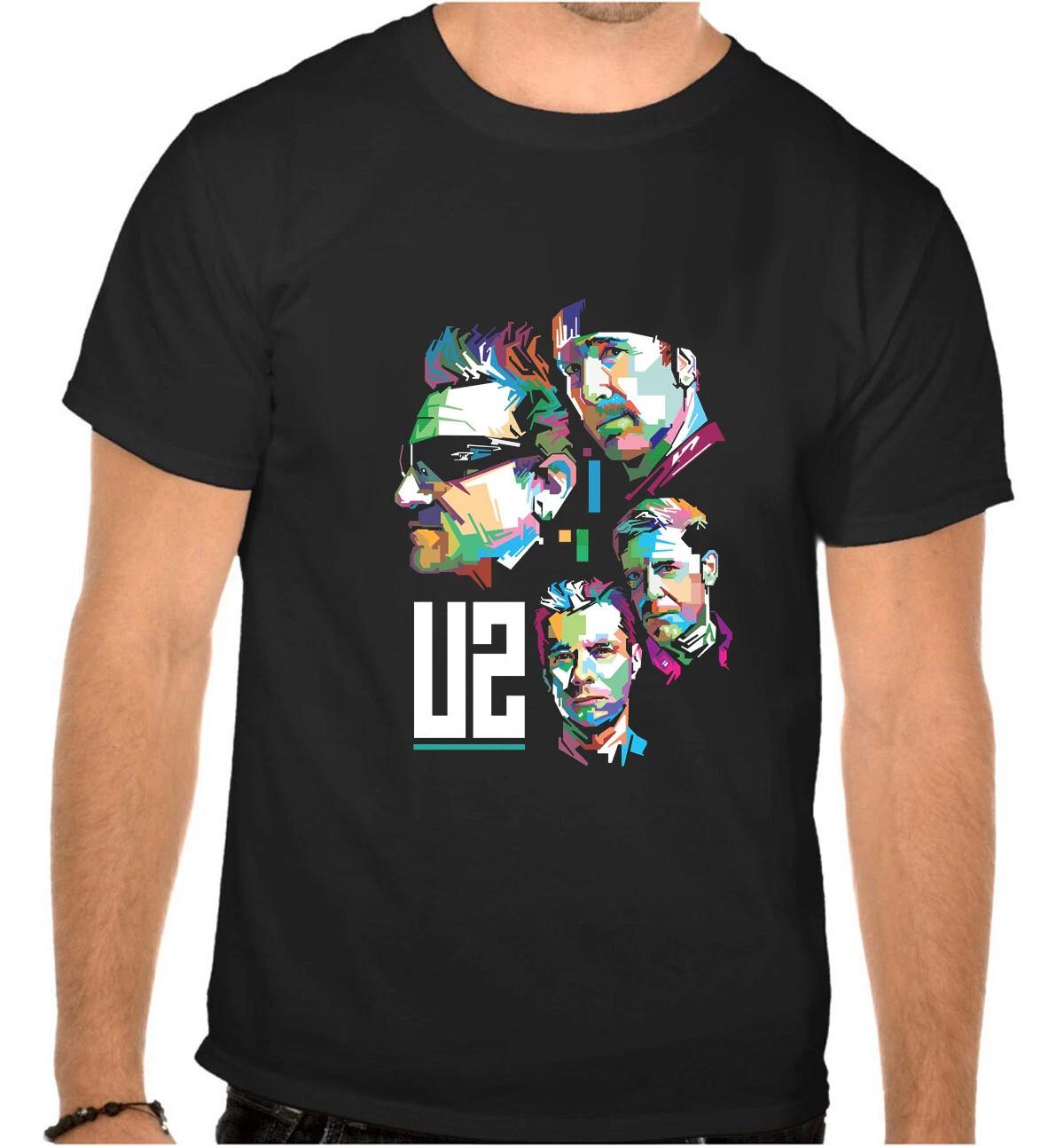 U2 U 2 Rock Music Logo Black T-Shirt -1150 L