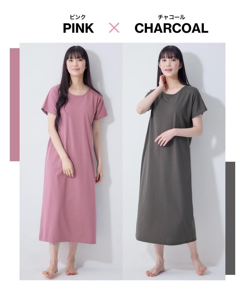 Tops Room Dresses Set Navy Black [Nissen] Pajamas/Roomwear 3-Second 2-Piece (Cotton Blend/French Sleeves) + M~L