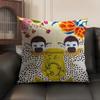 Art PPaige Gemmel Monkey Cushion Cover Natural Linen Organic Fabric DoubleSided Printing Sofa Home Decor Gift Pillow Case