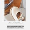 Autumn New Korean Version Pearl Bow Girls Comfortable Soft-soled Leather Shoes