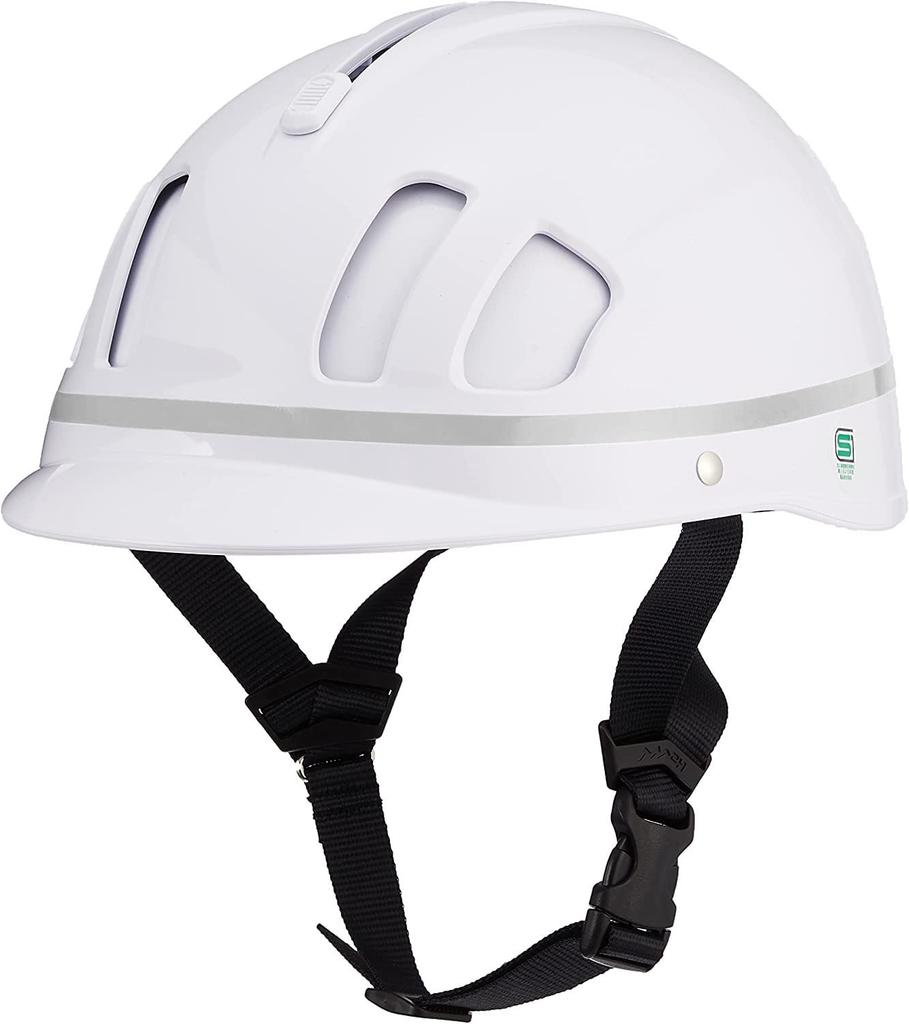 SANADA Helmet with Sliding Shutter for Commuting To School or Reflective Size L SV-5 Work, Tape/Silver, (58-60cm)