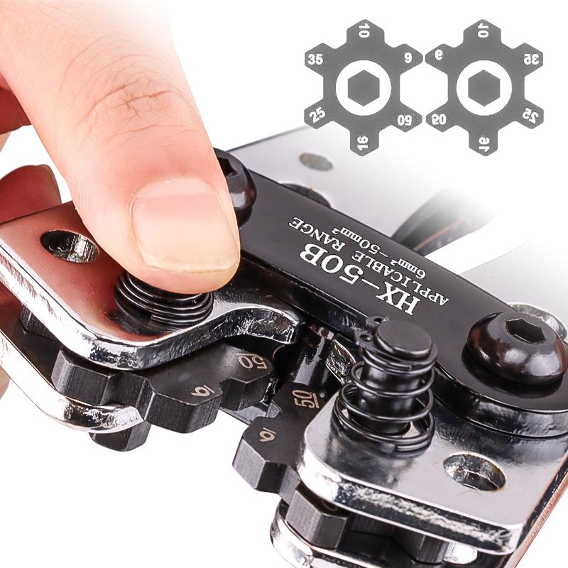 HX-50B Manual Cold Crimping Terminal Plier SC Bare Terminal Crimping Steel Material Copper Aluminum Nose Cable Crimping