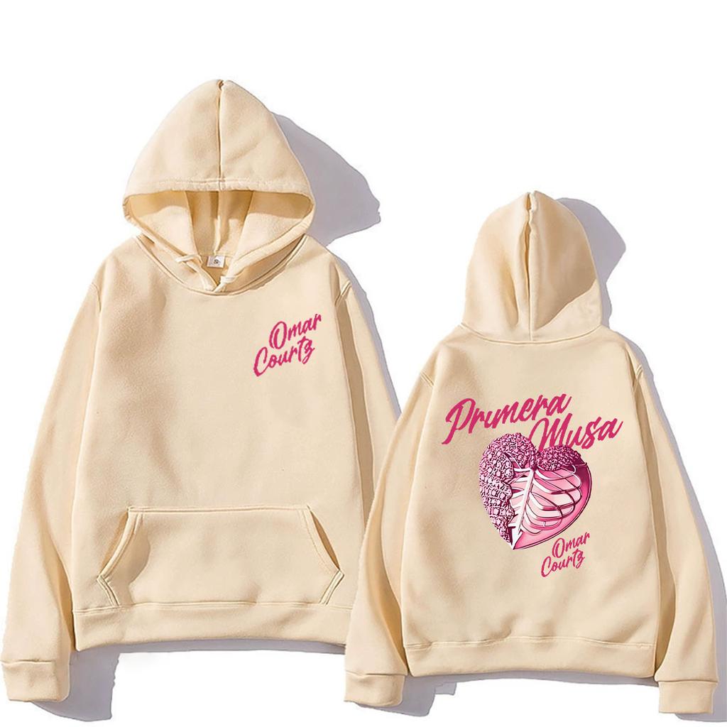 Rapper Omar Courtz Primera Musa 2025 Heart vintage Hoodies Men Women's fashion Clothing Sweatshirts Bodywarmer hip hop pullovers