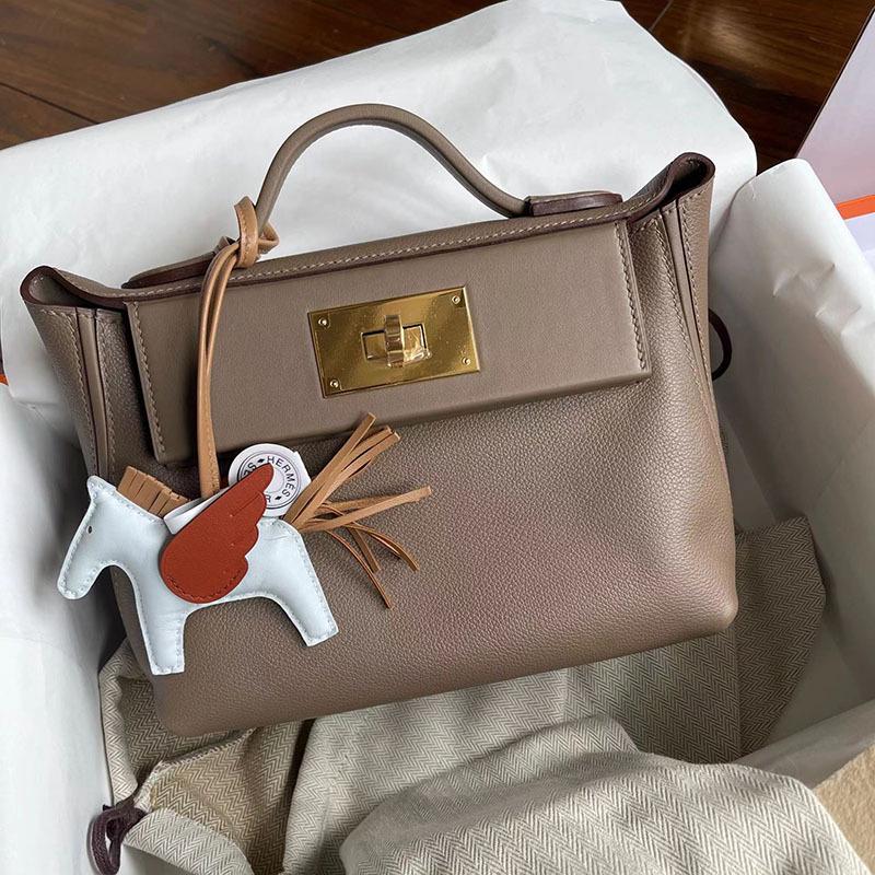 

Women s 2023 Genuine Leather Kelly Mini Shoulder Bag - Large Capacity 21cm Length, 16cm Width, 11cm Height