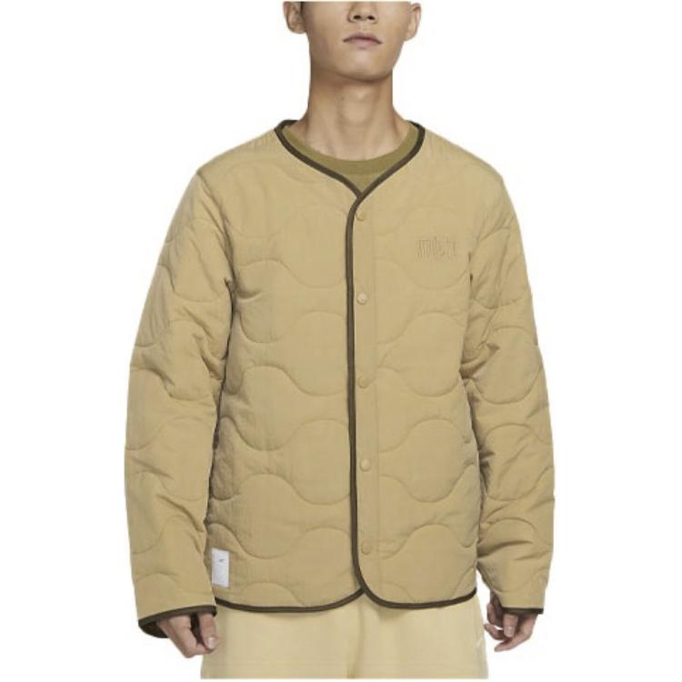 Nike Abbigliamento sportivo Logo ricamato Tinta unita Giacca girocollo Uomo Giacca Albicocca-Tè DZ5223-297