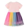 2024 neue Sommer Mädchen Kleid Kinder Kleidung Cartoon Gedruckt Mesh Prinzessin Kleid Nette Kleinkind Gaze Kleider