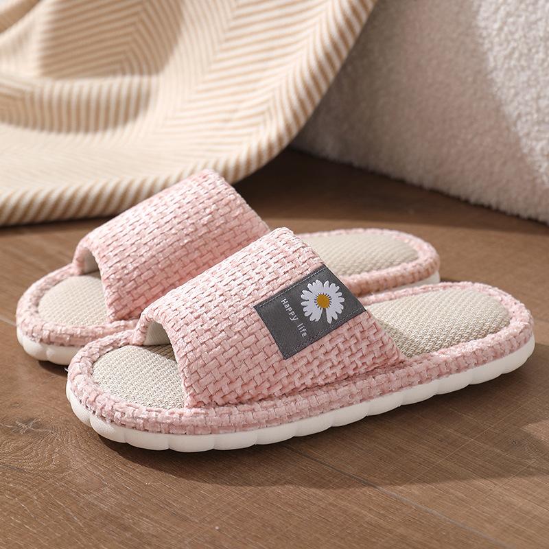 Linen slippers deodorant and non-slip indoor cotton and linen cool slippers women's summer breathable home leisure sandals free shipping