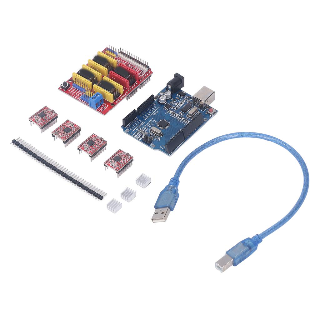 CNC Shield Utvidelseskort Driversett A4988 Steppermotordriver for 3D-skriver V3 V4 Graverdeler