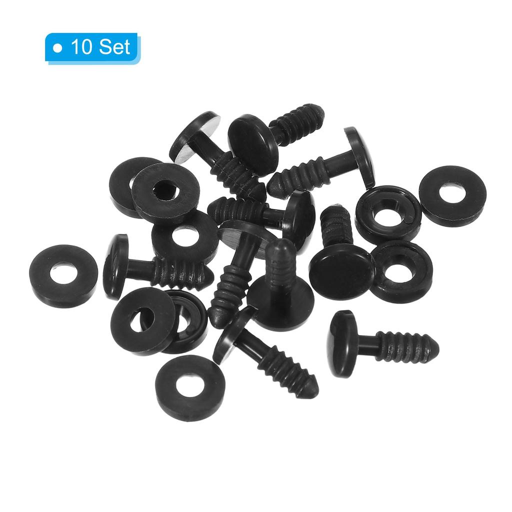 uxcell 10-Piece Set 10mm 38" Doll Joints Plastic Removable Animal Joint Connectors Engagement Bolts Doll Making Supplies Bear Hands, Feet, Head
