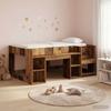 Kids Bed Frame with Storage Space Reclaimed Wood Look 80 x 160 cm