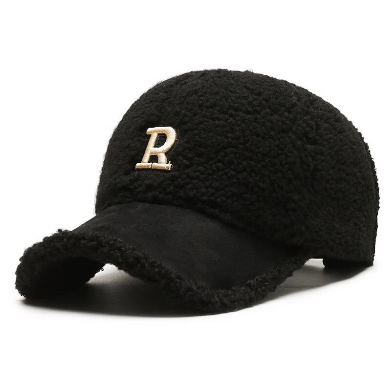 R-Letter Lambswool Teddy Fleece Baseball Cap