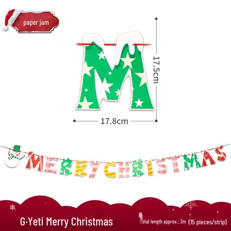 Christmas Tree Hanging Ornaments & Festive Decorations with Atmosphere Lights & Pull Flowers