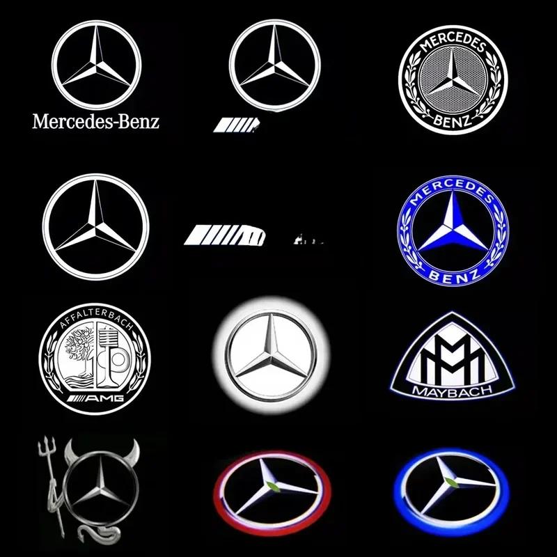 LED Car Door Logo Lights W205 ML AMG GLC GLE W247 W246 W176 For Mercedes Benz E C Class GLA Projector Courtesy Welcome Lamps1