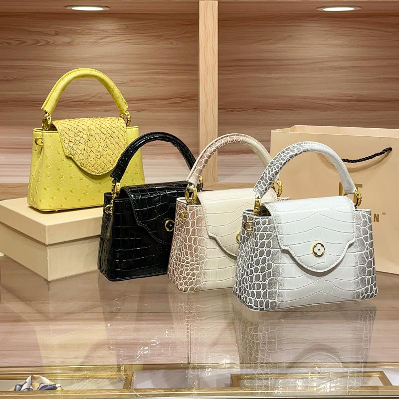 Luxurious Women's Genuine Leather Crocodile Pattern Tote Bag - 2025 New Fashion Crossbody Shoulder Bag