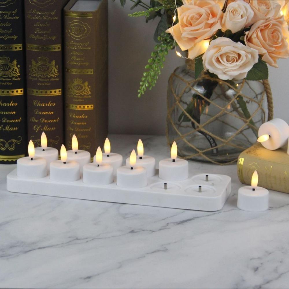 4/6/8/12 PCS Rechargeable Christmas LED Candle Light Remote Control Candle Lamp Tea Light  New Year