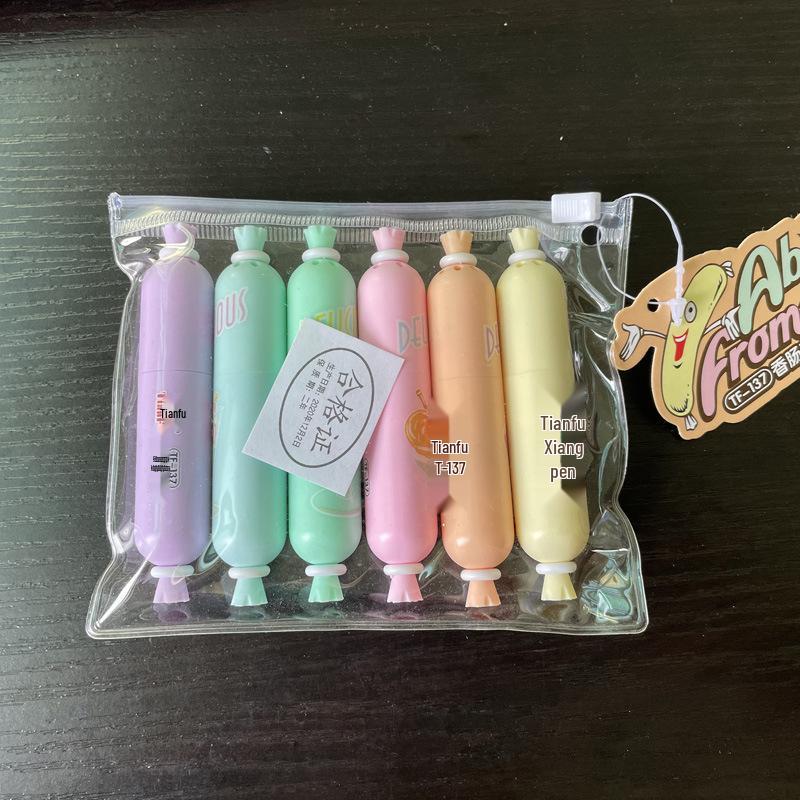 6-Color Mini Pill Highlighter & Marker Set