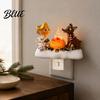 Niedliches Harz Weihnachtsgeschenk Nachtlicht Weihnachtsmann Oma Lagerfeuer LED Lampe Raumakzente für Schlafzimmer Stecker-in Festliche Ambientbeleuchtung Zuhause