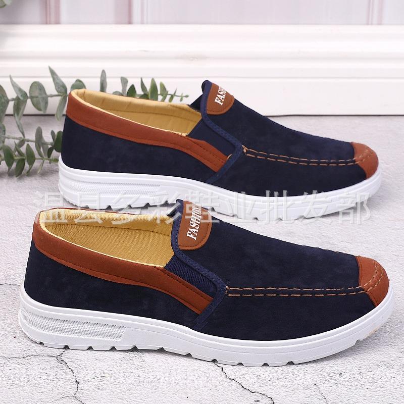 New Male Student Denim Canvas Shoes One-pedal Single Shoes Casual and Comfortable Old Beijing Linen Flat Baseplate Shoes
