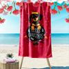 Dashing pup festive cheer Print beach towel, quick drying, suitable for travel, outdoor sports, jogging, the beach and swimming, gift