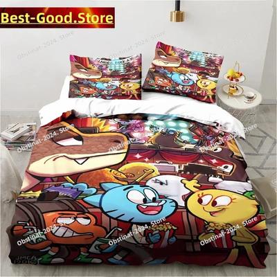 Dibujos Animados El Asombroso Mundo Juego de Cama Gumball Niños Niñas Tamaño Twin Queen King Funda Nórdica Funda de Almohada Cama niños Adulto