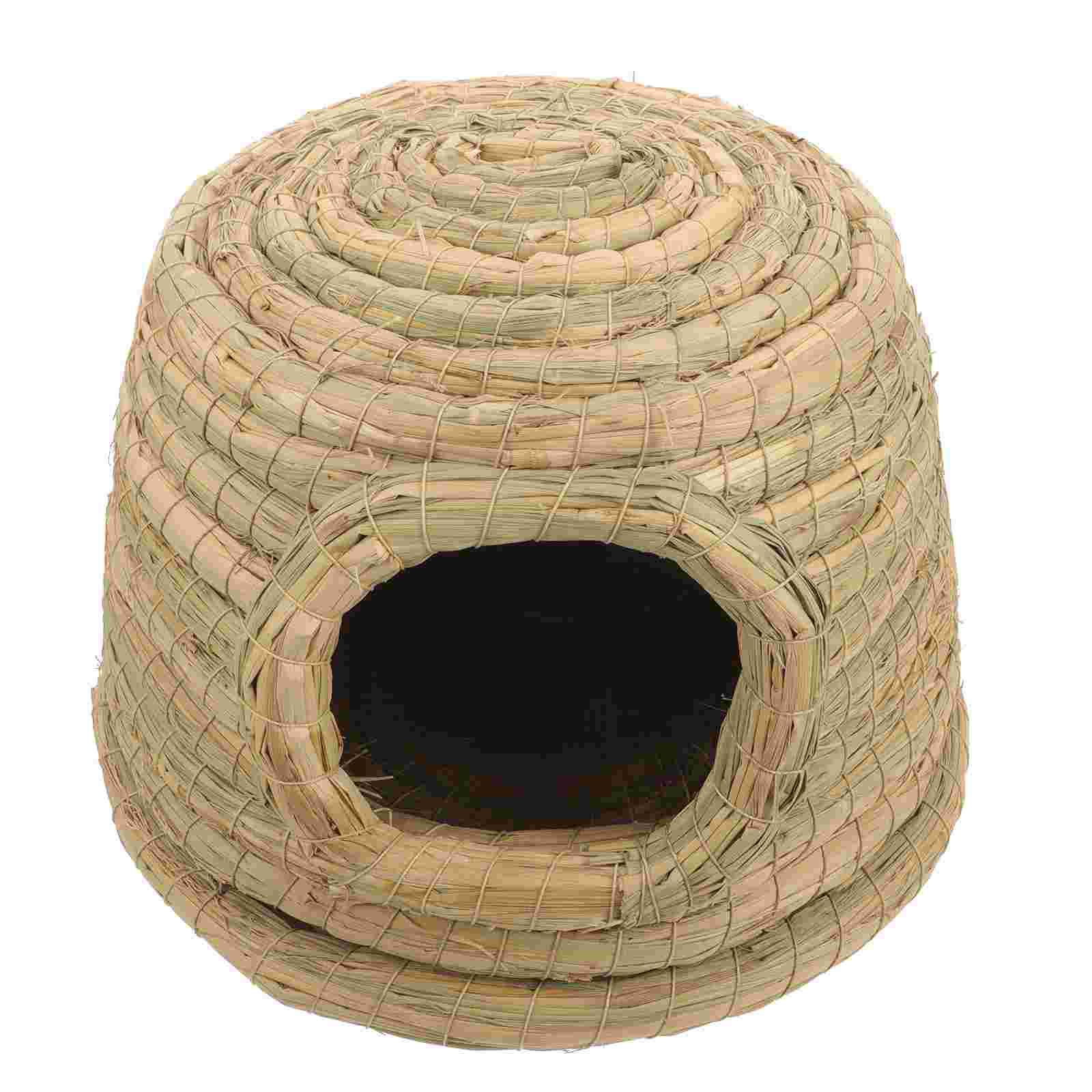 

Woven Grass Rabbit Nest Guinea Pig Hamster Bed Bunny House Pet Cages Chinchilla Toys Straw Hideout Resting Place Animal Hut 25.00X25.00X22.00CM світло-зелений колір
