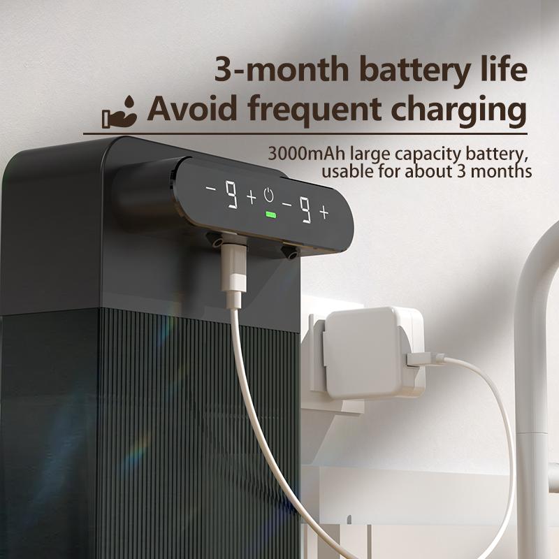 400ml+400ml USB Rechargeable Double-headed Touchless Automatic Foaming Soap Dispenser - Wall-Mountable for Multiple Scenarios